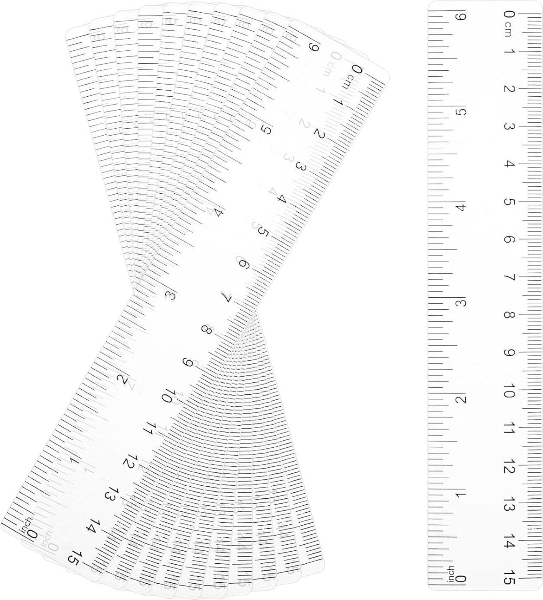 12 Stück Lineal 15cm Grundschule,lineal Set Grundschule,transparentes Plastiklineal,lineale,kunststofflineal,lineal,lineal 15cm Flexibel,transparentes Messlineal Für Schule, Büro, Haushalt