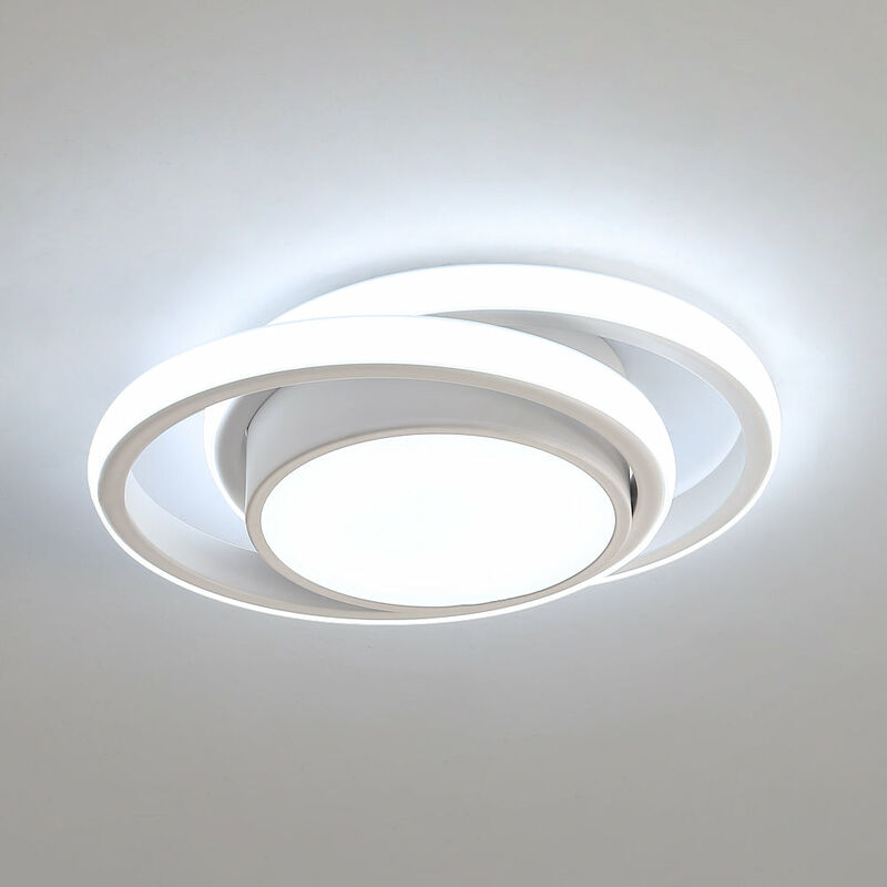 Led Deckenleuchte, Runde Deckenleuchte 32w 2500lm, Moderne Deckenleuchte Für Flur Schlafzimmer Küche Wohnzimmer, Kaltweiß 6000k, Länge 28cm