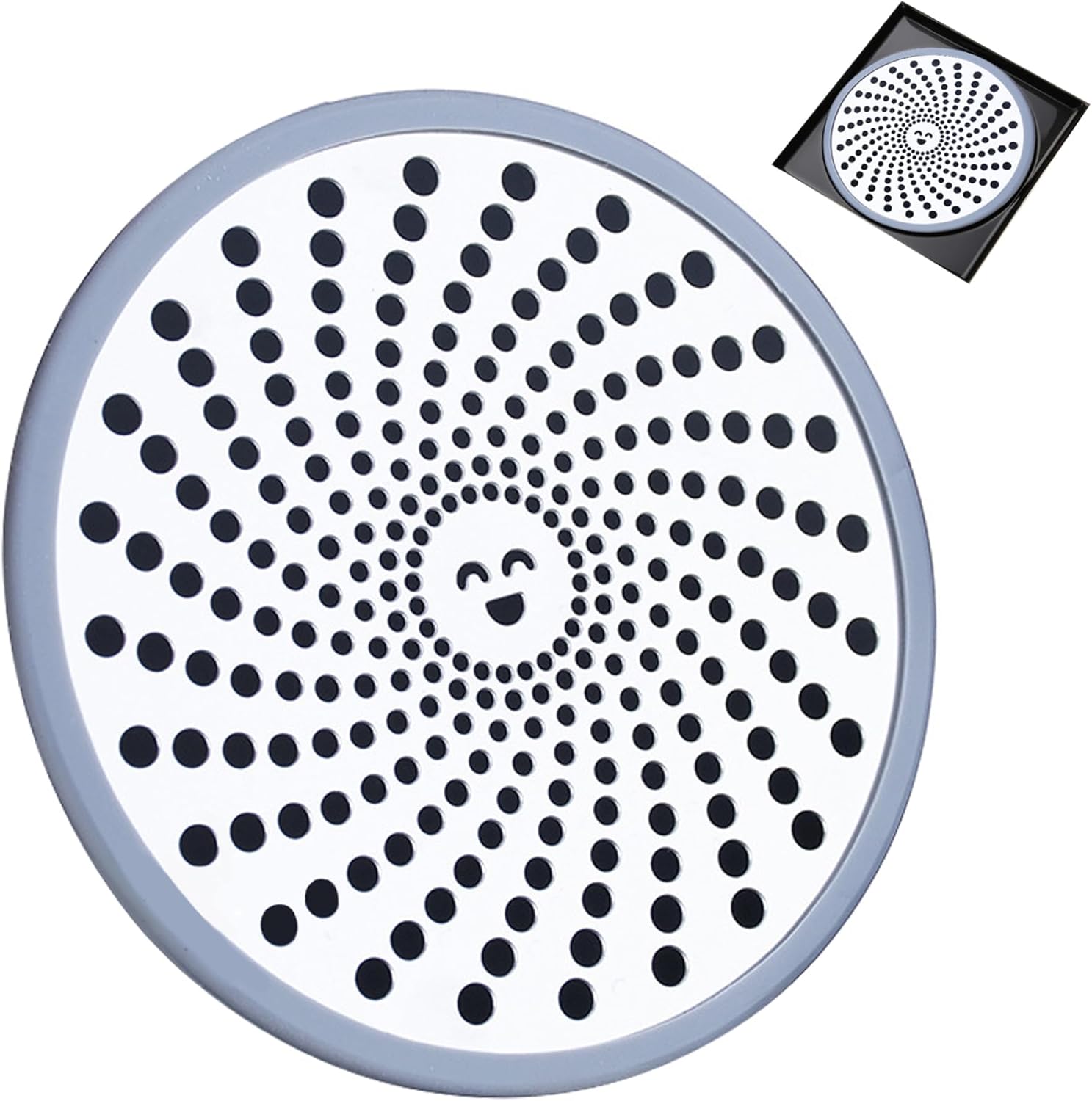 Attrape-cheveux De Drain De Douche Plat, Couvercle Drain Douche En Maille D'Acier Inoxydable Avec Bord En Silicone, Protecteur D'Écran Filtre Plat Rond Pour Sol Salle Bain