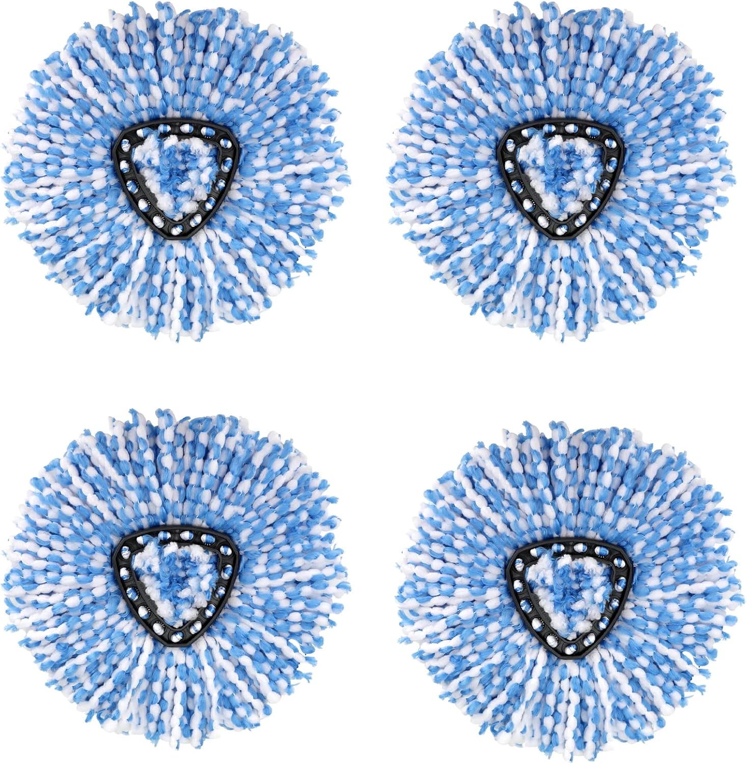 Wangcl Lot De 4 Têtes De Rechange Pour Balai À Franges O-cedar Easywring Rinseclean En Microfibre Pour Système À 2 Réservoirs (bleu)