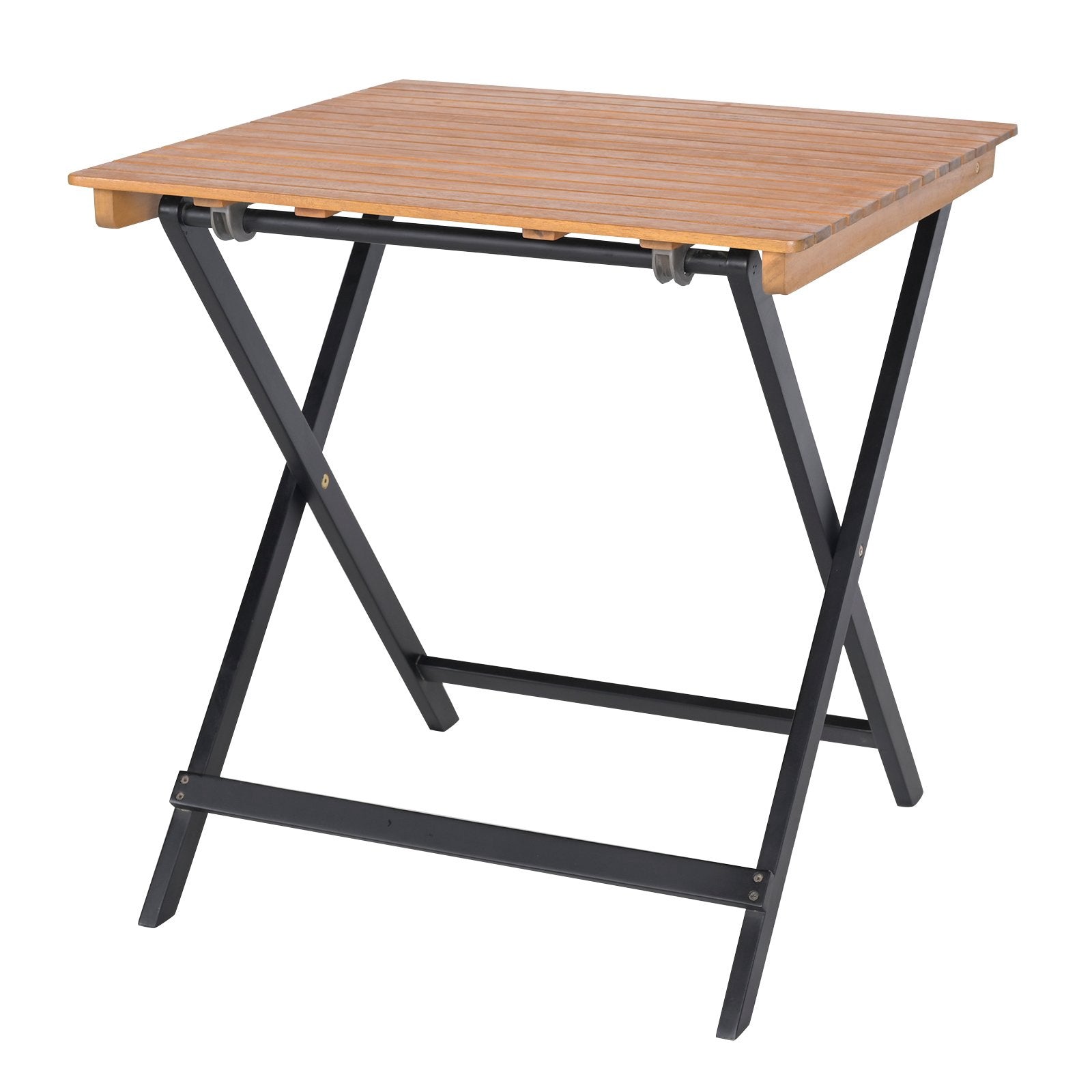 28 Zoll (71 Cm) Großer, Klappbarer Quadratischer Terrassentisch Mit Akazienholz-lattenplatte
