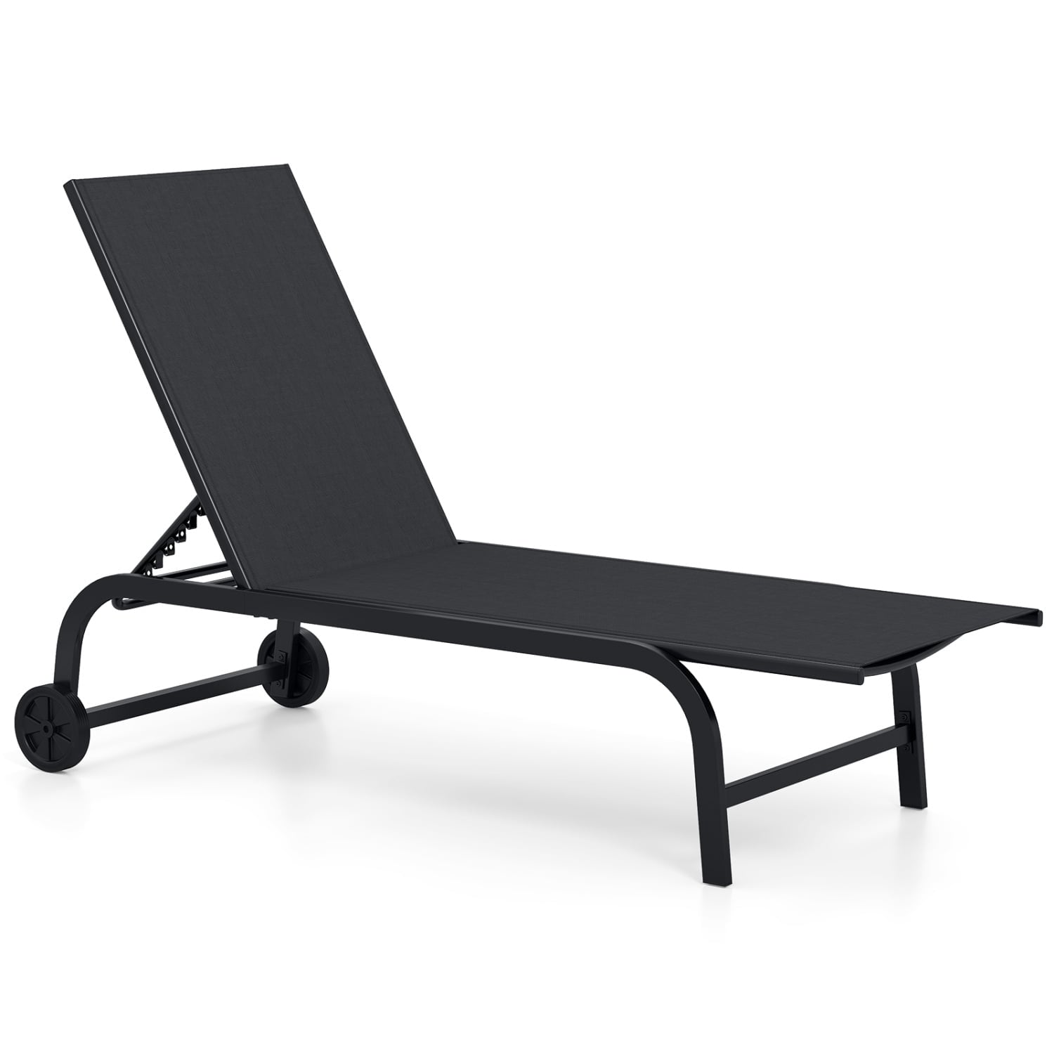 Outdoor-liegestuhl Mit Rollen, 6-fach Verstellbar