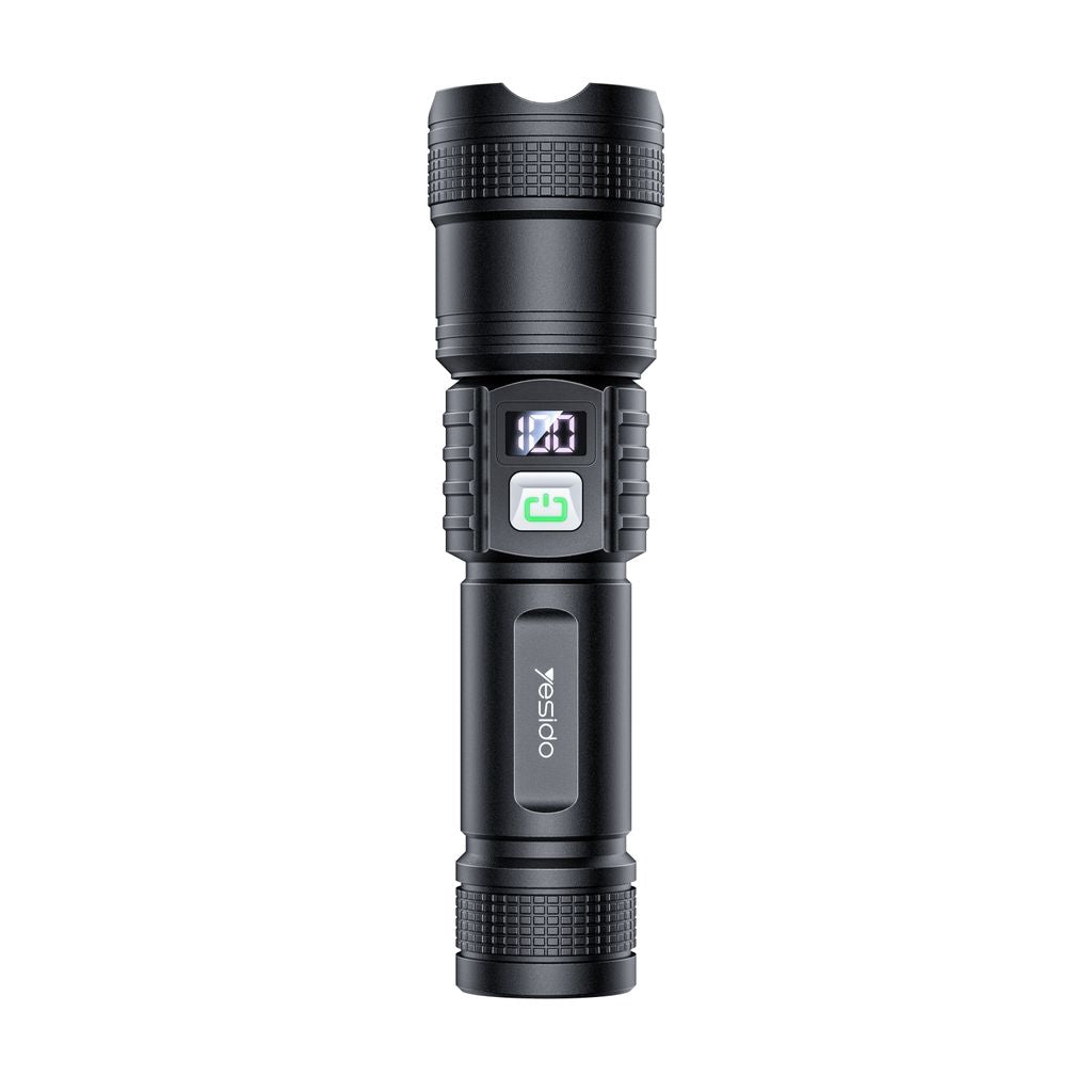 Linterna Led Telescopica Con Zoom Recargable Yesido Con Pantalla Digital 235822249