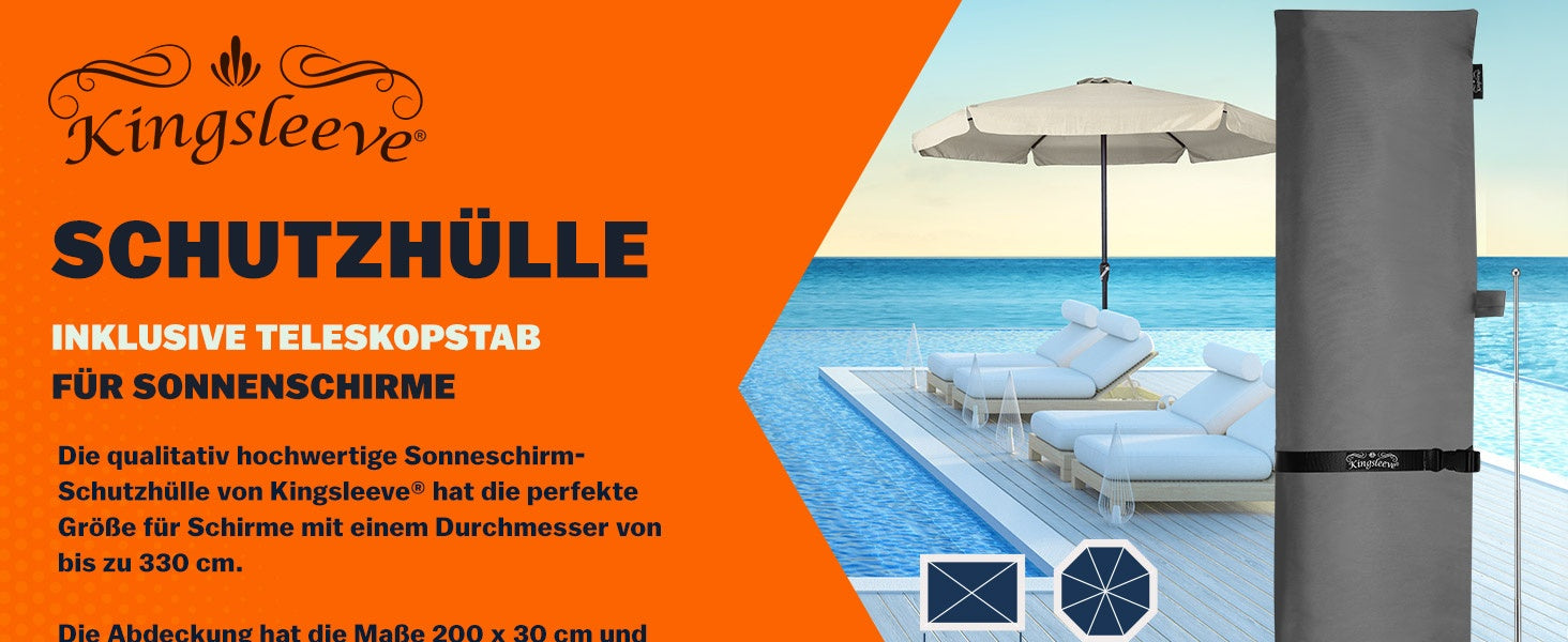 Sonnenschirmhulle 350 Cm Wetterfest Uv Bestandiges Polyester 236294299