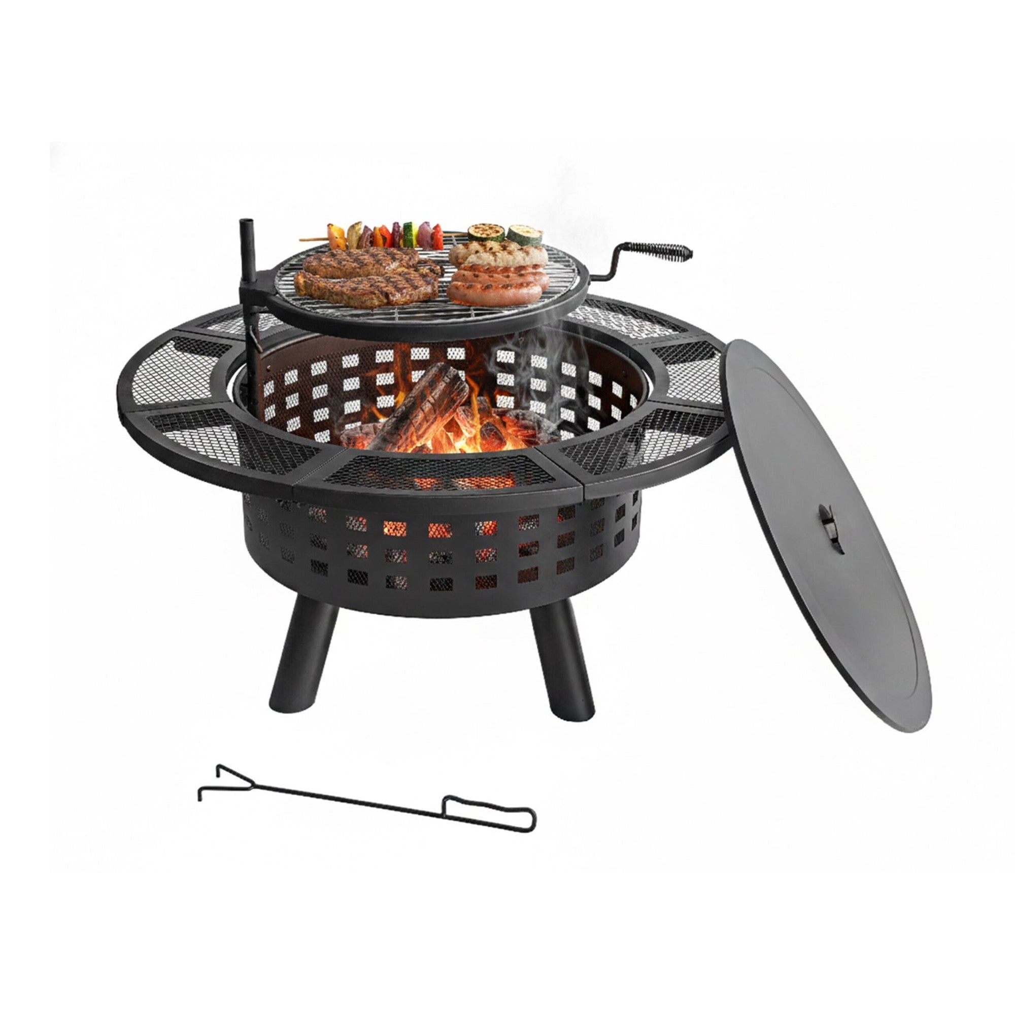 Feuerschale Mit 360 Drehbarem Grillrost Und Schurhaken 235839951