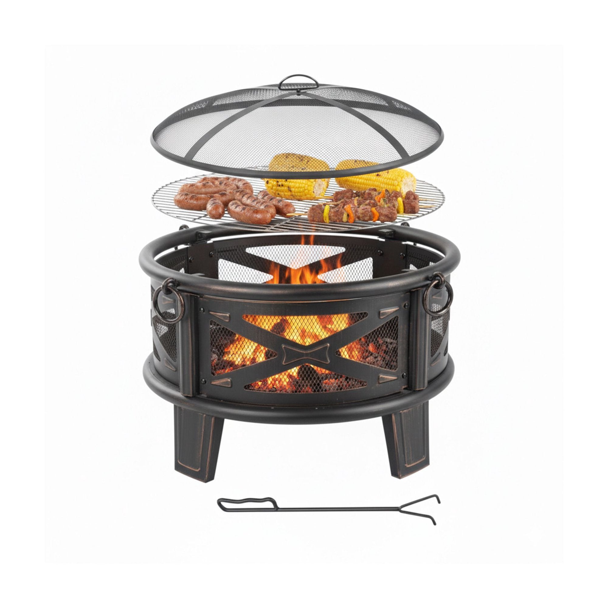 Feuerschale Mit Grillrost Und Funkenschutz Fur Den Garten 236337498