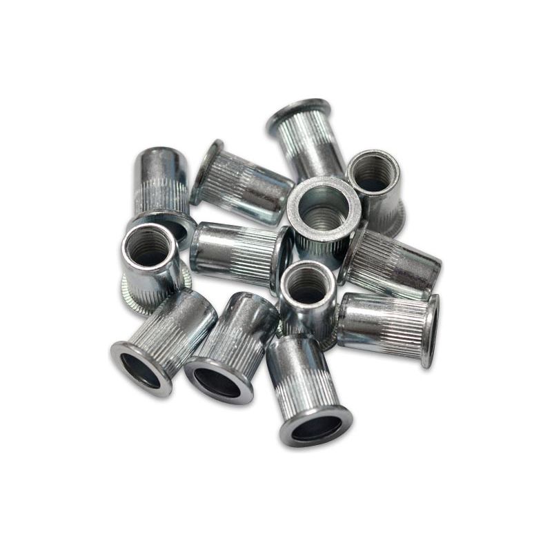 Oc-pro – 10 Mm Flachkopf-gewindeeinsätze – Verzinkter Stahl – Für Werkstoffe Mit Einer Dicke Von 0,5 Bis 3 Mm – Packung Mit 40 Einsätzen