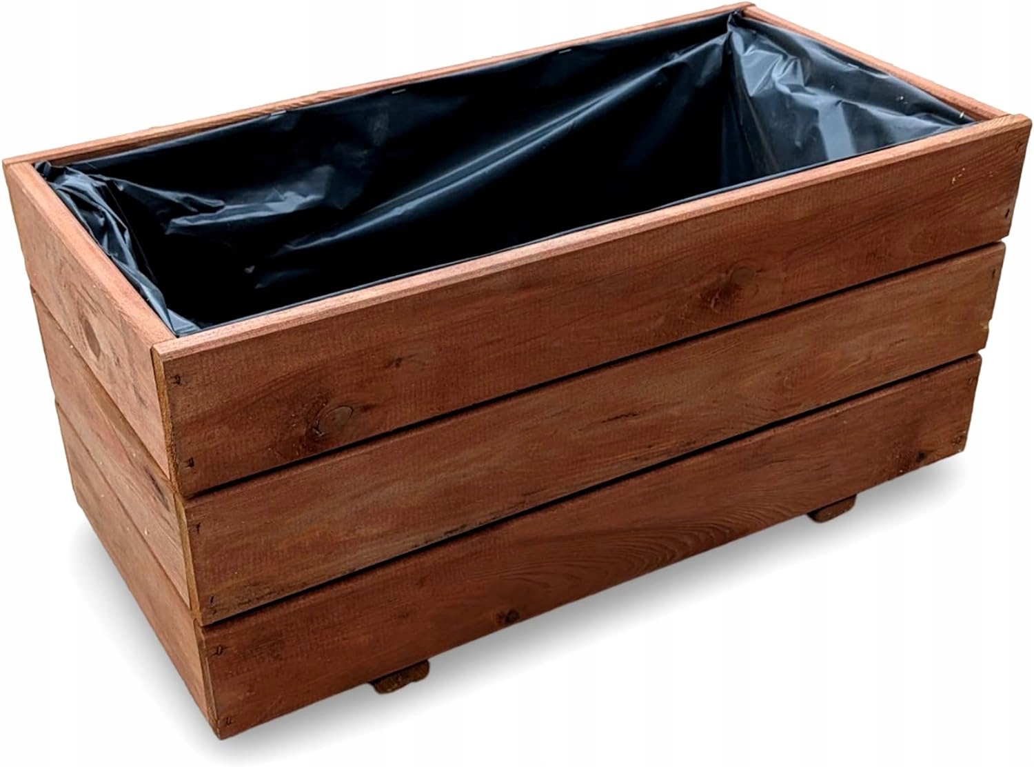 Holzblumentopf Für Den Garten, Walnuss, 60x30x29 Cm, Durchmesser 26 Cm