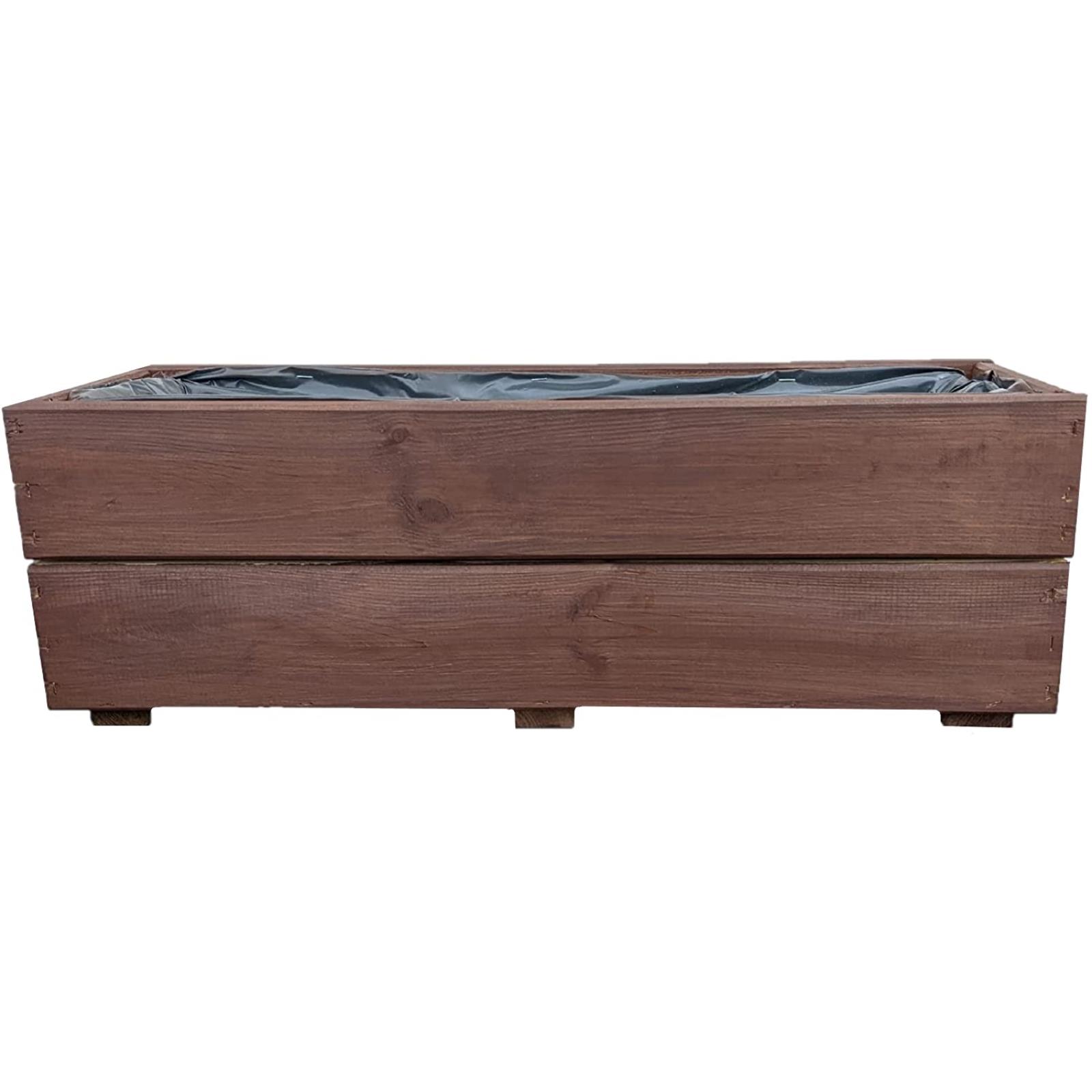 Blumentopf Für Balkon, Fensterbank, Rechteckiger Holztrog, Palisander 60x18 D27
