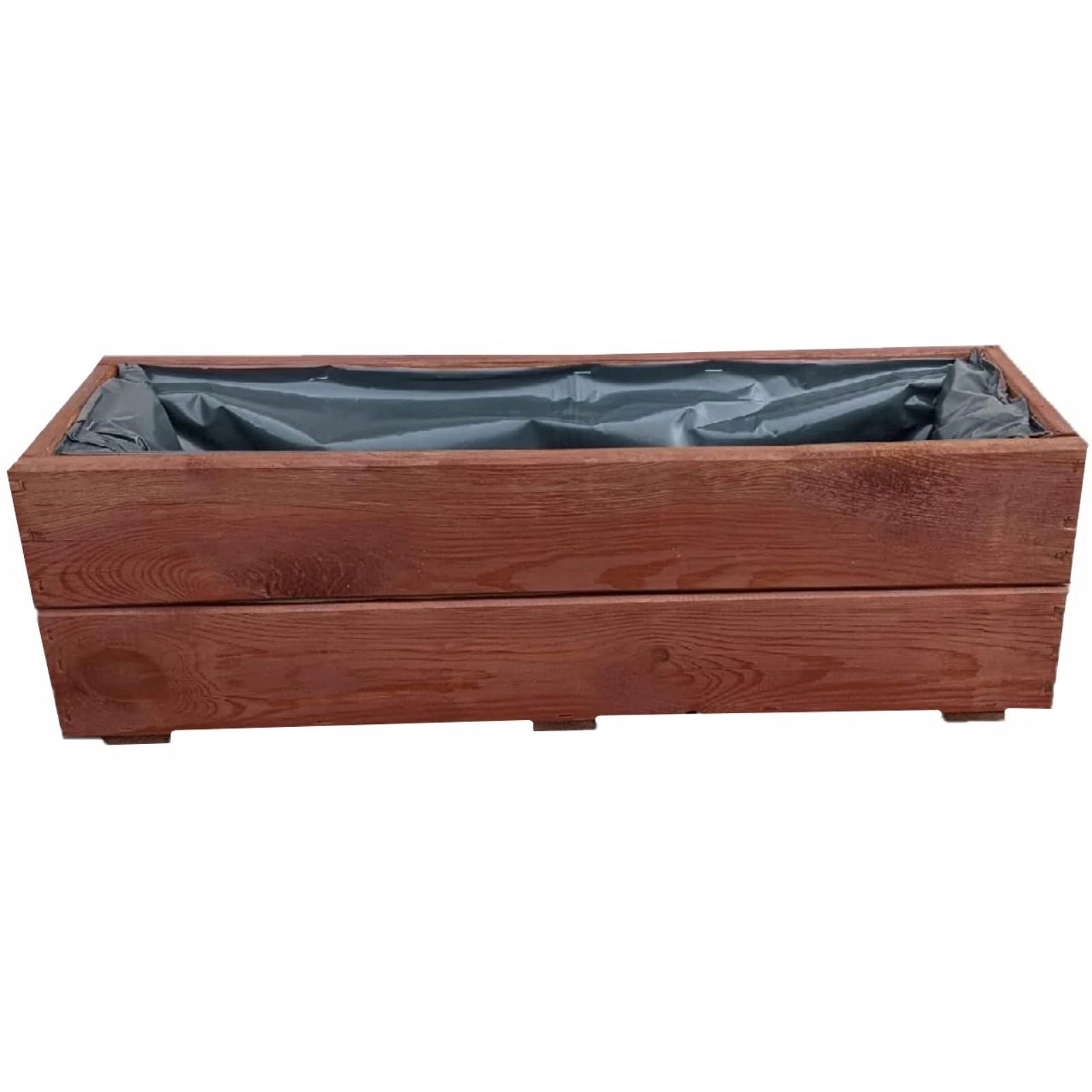 Blumentopf Für Balkon Oder Fensterbank, Rechteckig, Aus Holz, Walnuss, 60x18 Cm, Durchmesser 27 Cm