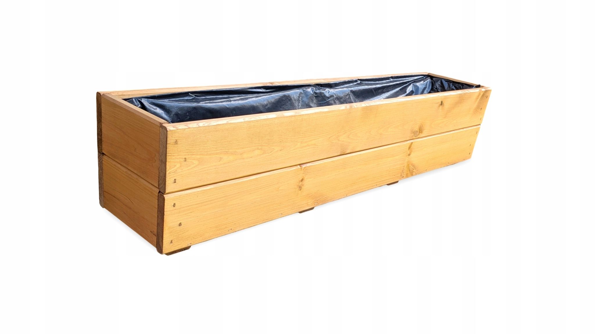 Blumentopf Für Balkon Oder Fensterbank, Aus Holz, Rechteckig, Eichenfarben, 90x18 Cm, Durchmesser 27 Cm