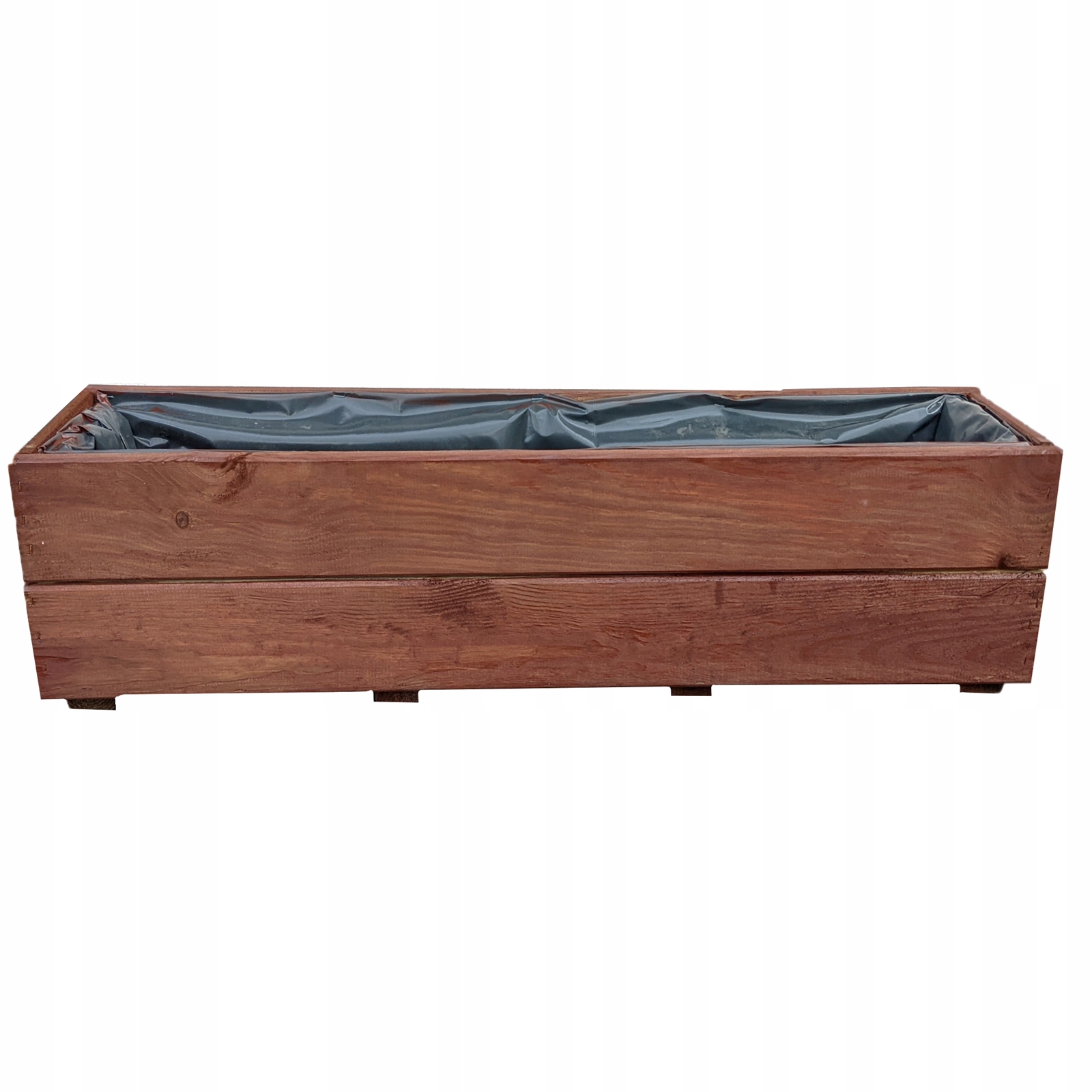 Blumentopf Für Balkon Oder Fensterbank, Rechteckig, Aus Holz, Walnuss, 90x18 Cm, Durchmesser 27 Cm