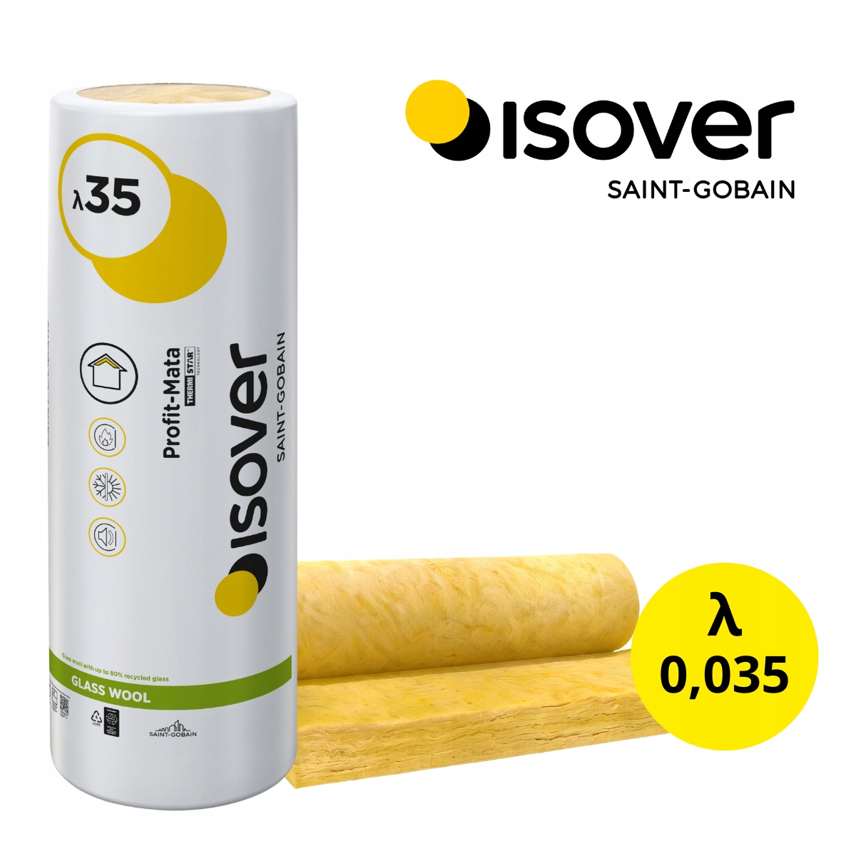 Mineralwolle Isover Profit Mat 0,035 G 5 Cm 50 Mm Rolle - 14,40 M²