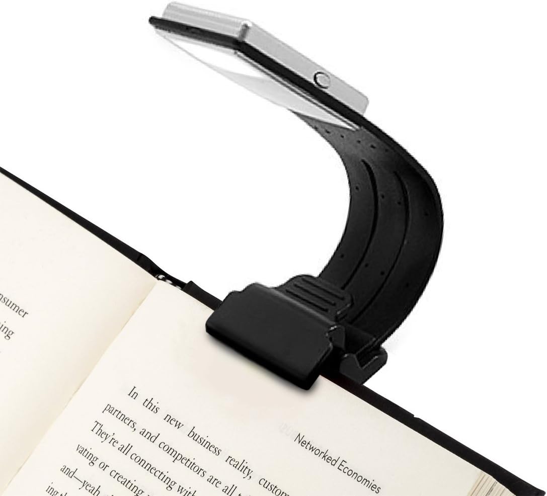 Lampe De Lecture À Pince, Rechargeable Par Usb, Intensité Variable 3000k-5000k, Marque-page Fin, Idéale Pour La Lecture Au Lit Avec Kindle (noir) (noir Classique)