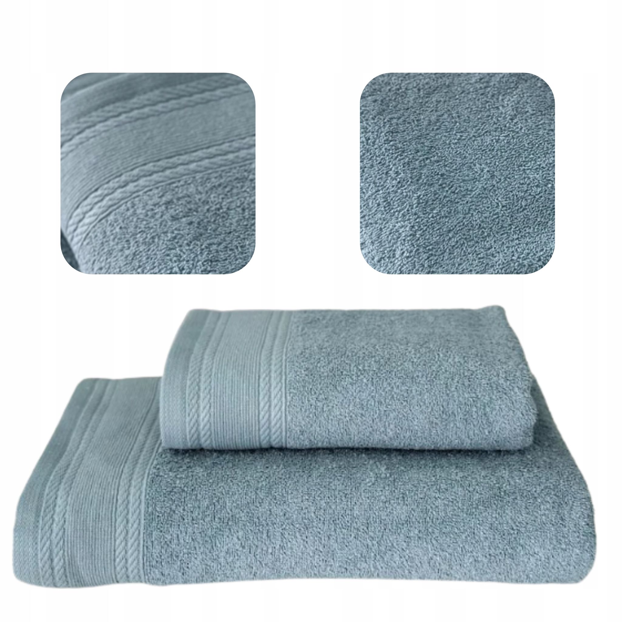 Badehandtuchset, 2er-set, Baumwolle, Blau, 70x140 Cm Bzw. 50x90 Cm