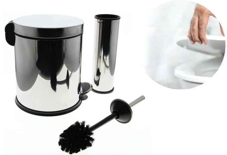 Metall-badezimmer-set, Bestehend Aus 5-liter-korb Und Toilettenbürste