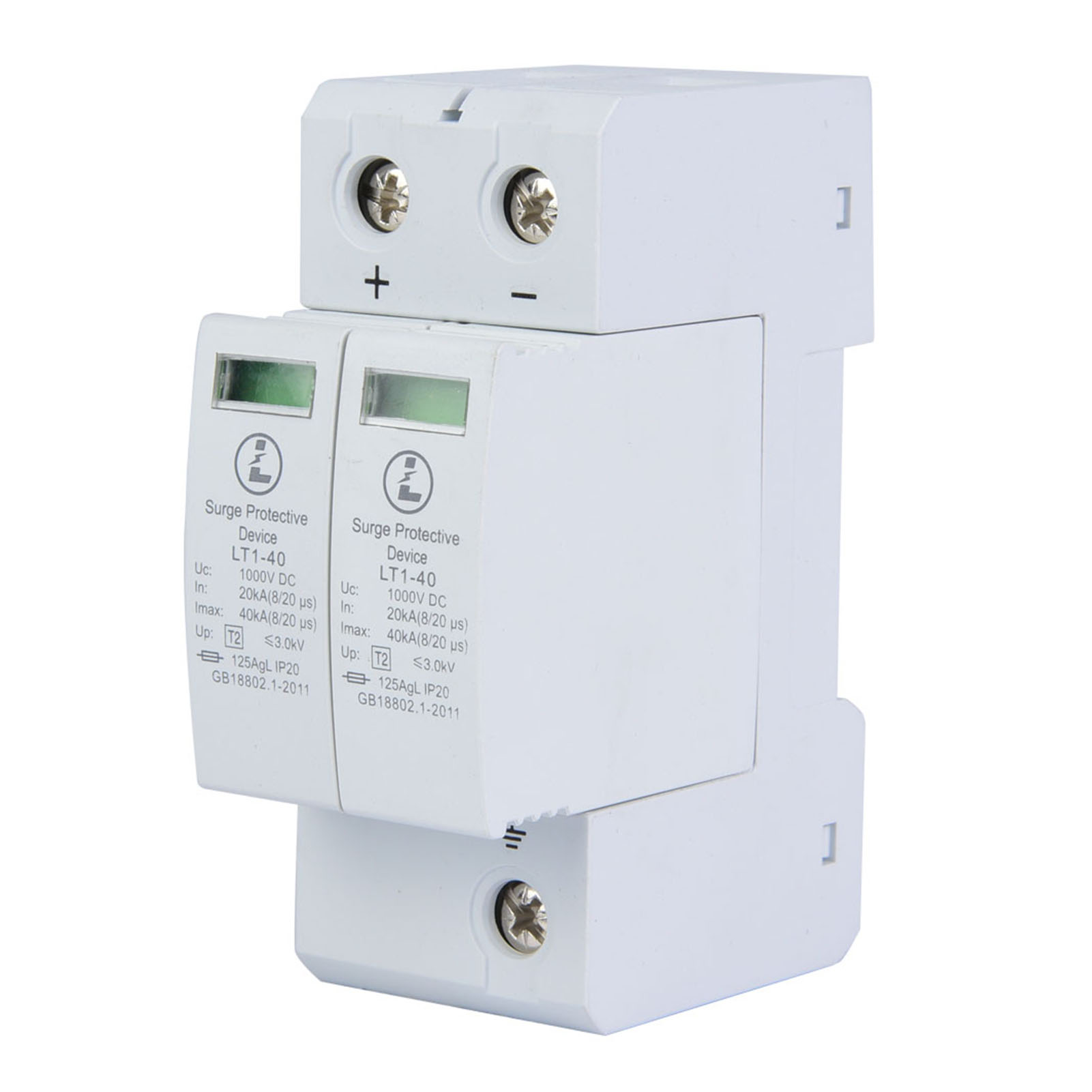 Parafoudre Photovoltaïque 2p Cc Basse Tension 40 Ka