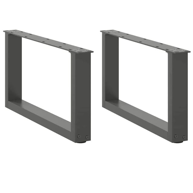 vidaXL Couchtischbeine U-Form 2 Stk Anthrazit 60x30-31 cm Stahl 4013142