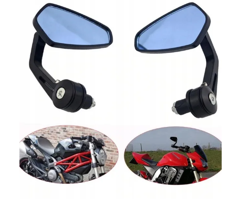 Lenkerspiegel, Blaues Glas, Paar, 2er-set
