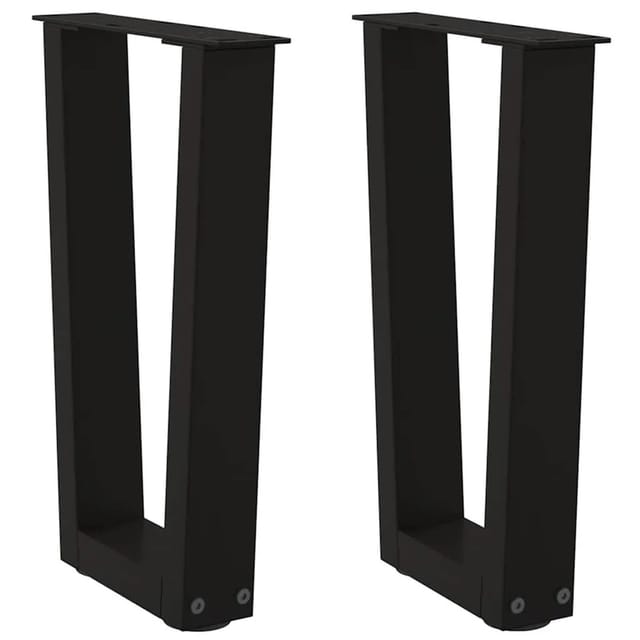 vidaXL Couchtischbeine V-Form 2 Stk Schwarz 38x42-43,3 cm Stahl 4012624