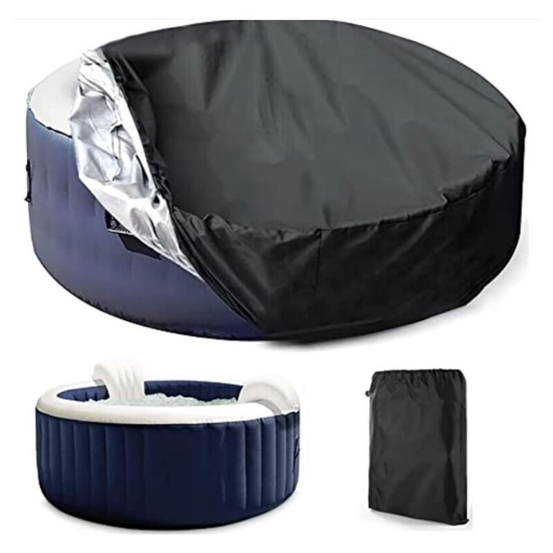 Couverture Ronde Pour Spa Et Piscine Extérieure, 210 Cm X 30 Cm, Imperméable, Anti-poussière Et Protection Uv.