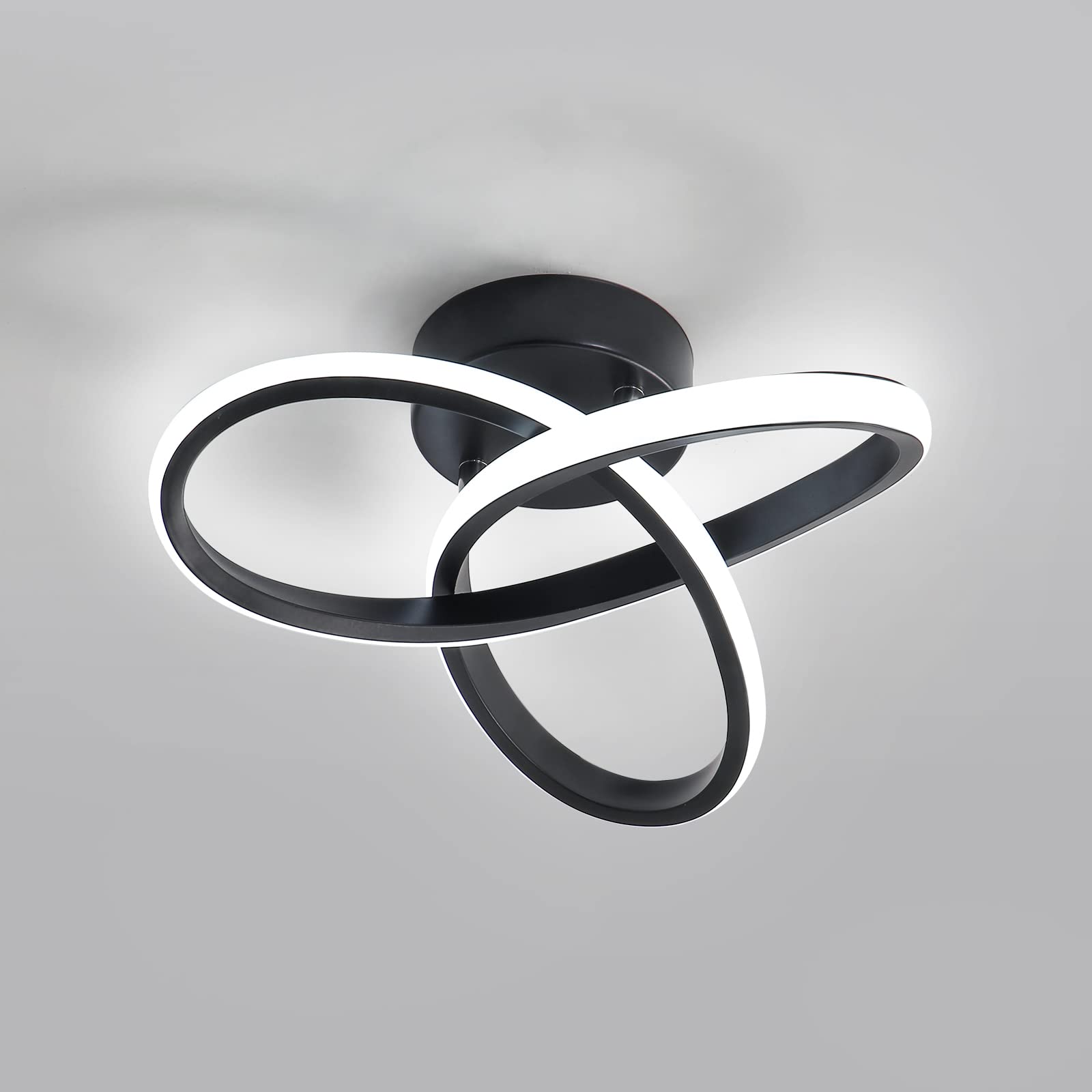 Plafonnier Led, Lampe De Plafond 20w 2200lm, Lampe Led Noire Pour Salon, Chambre, Couloir, Cuisine, 26 Cm, Intensité Variable 3000k / 4500k / 6500k