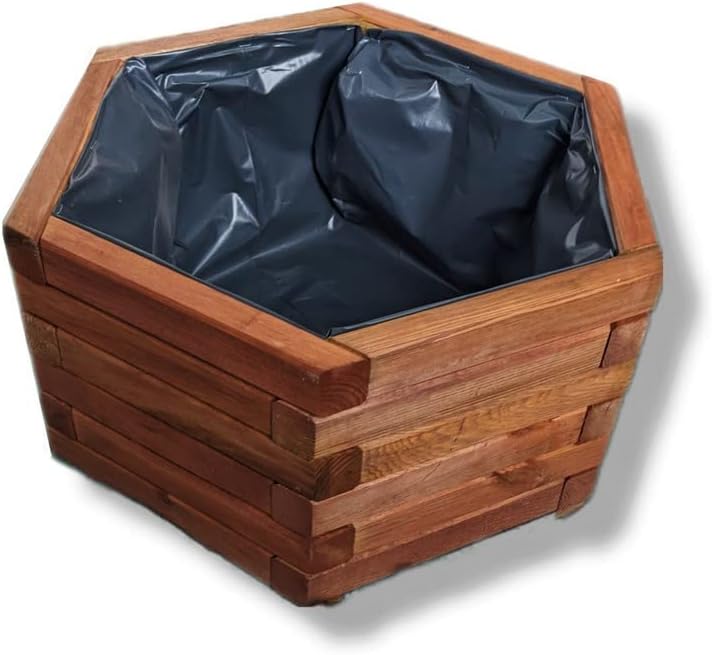 Holzblumentopf Für Den Garten, Walnuss, 51x44x23 Cm, Durchmesser 26 Cm