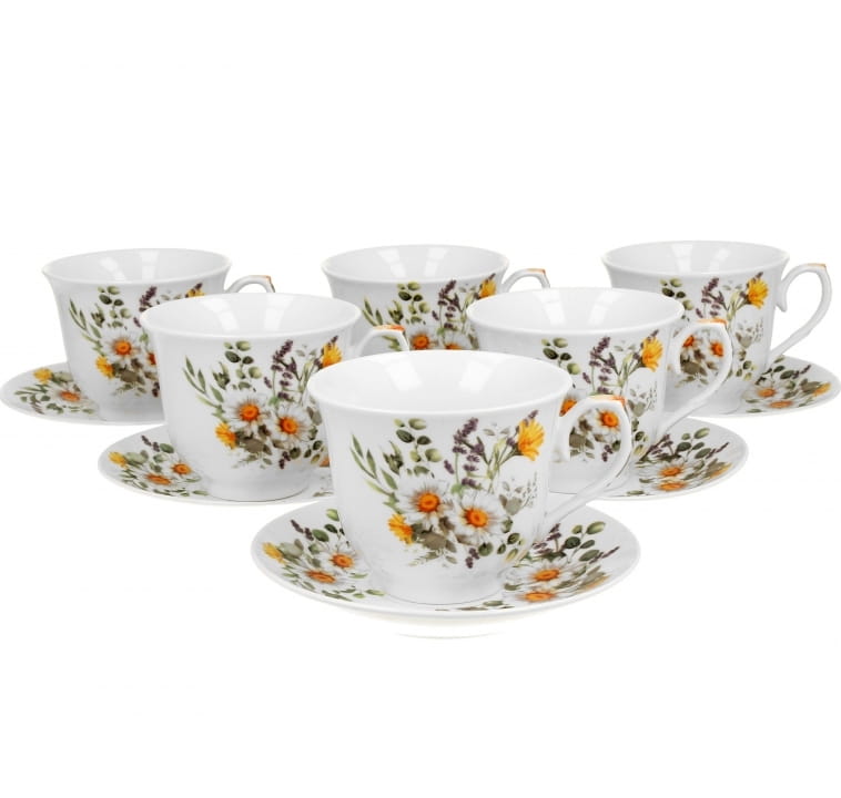 Set Mit 6 Daisy-tassen Und Untertassen