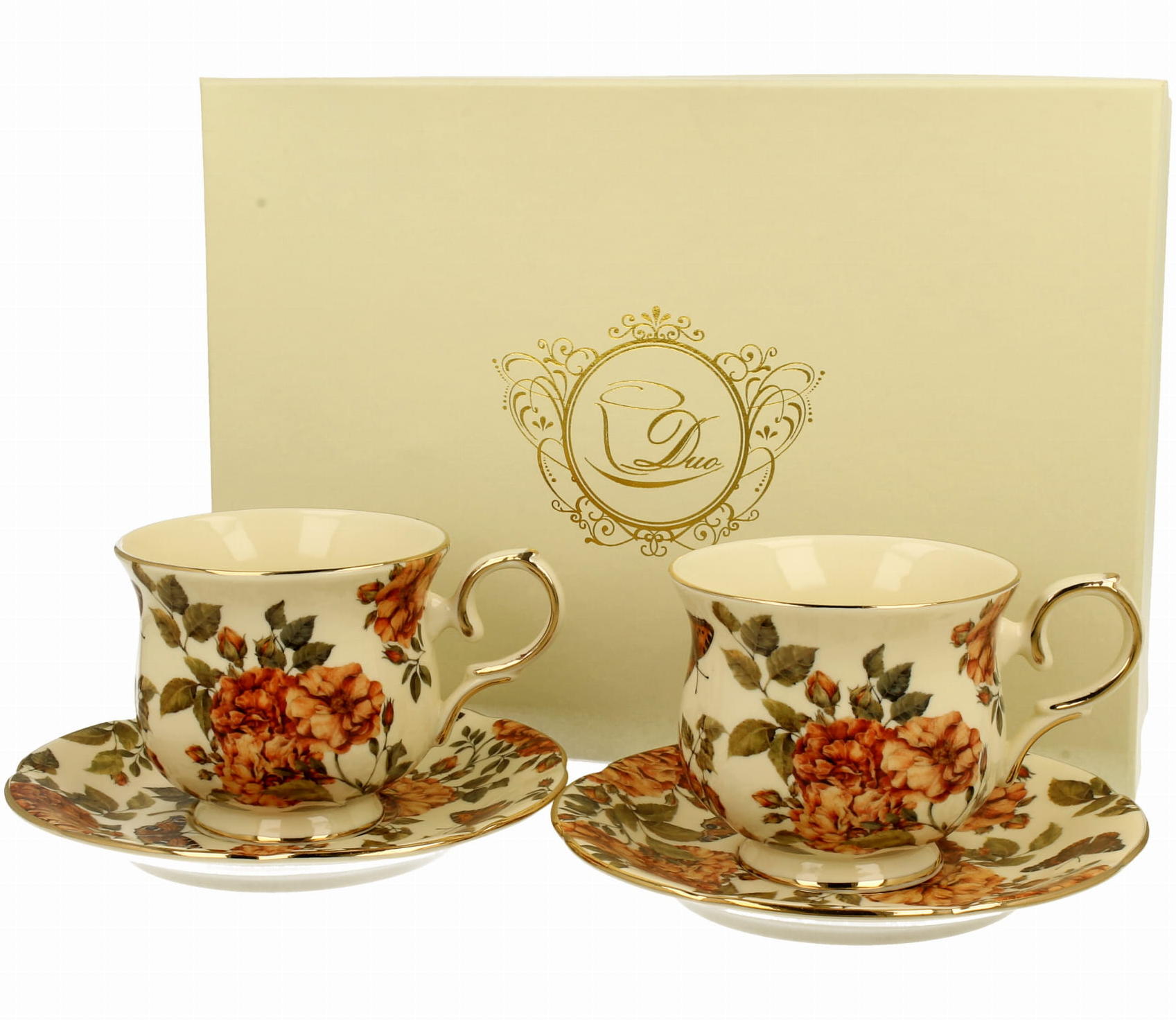 Set Aus 2 Tassen Und Untertassen Der Serie „herbal Rose
