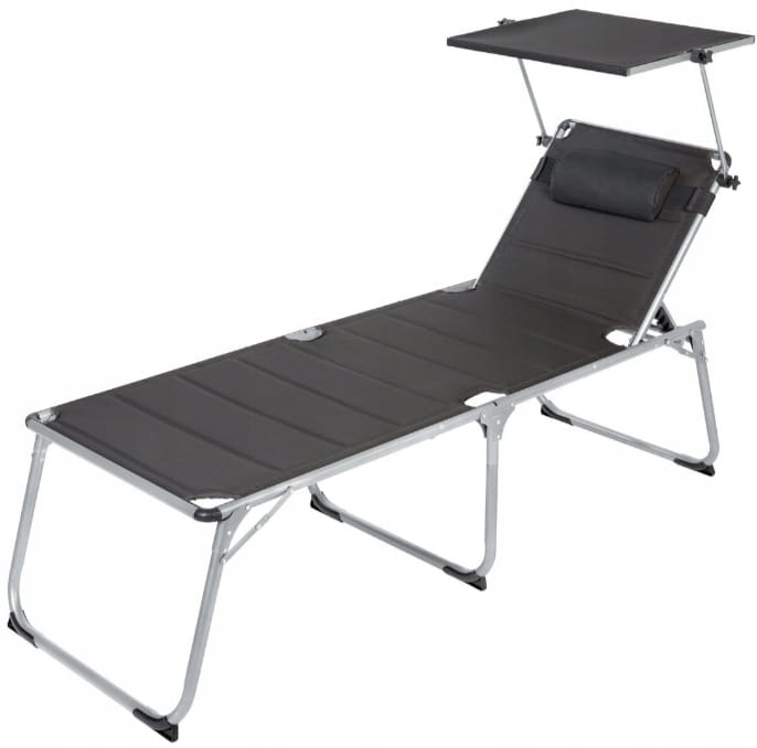 Livarno Home Aluminium-gartenliege Houston Mit Sonnendach, Grau