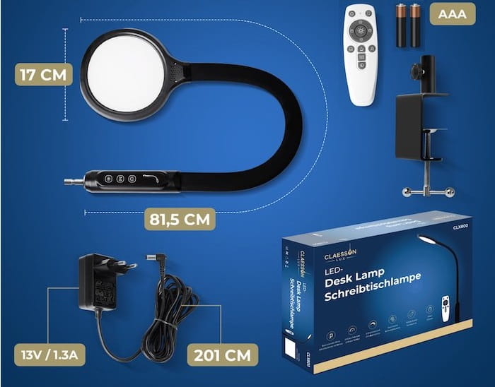 Claesson Lux Led-schreibtischlampe