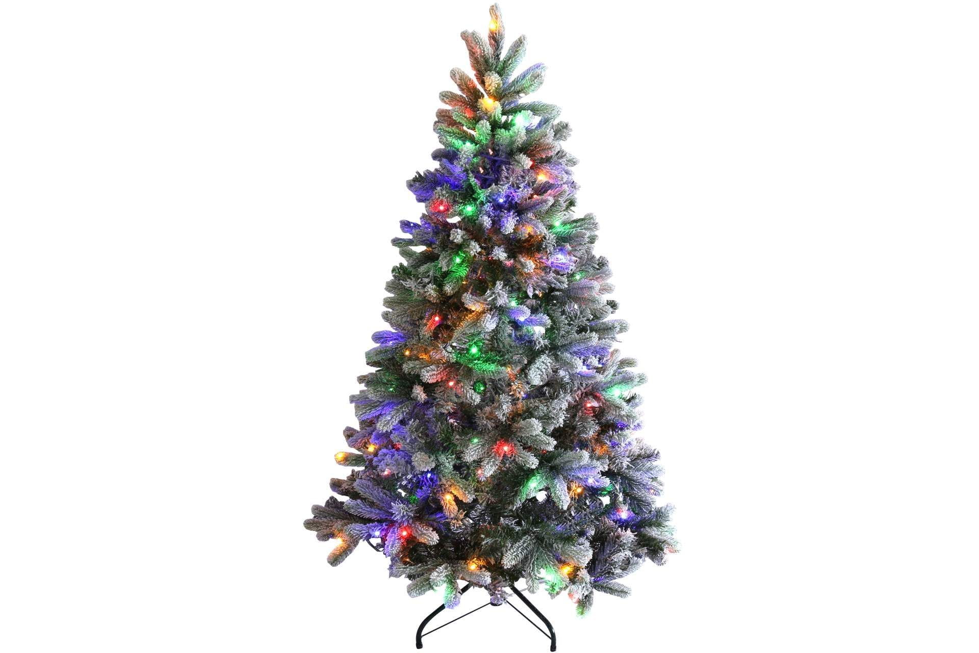 Künstlicher, Schneebedeckter Weihnachtsbaum Mit Led-beleuchtung, 150 Cm