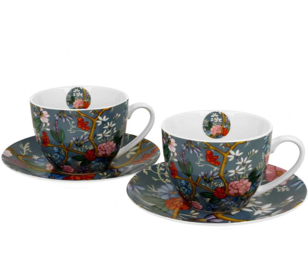 Set Aus 2 Blauen W. Kilburn Tassen Und Untertassen