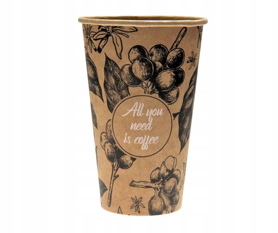 Kram All You Need Pappbecher Braun 400 Ml 50 Stück.