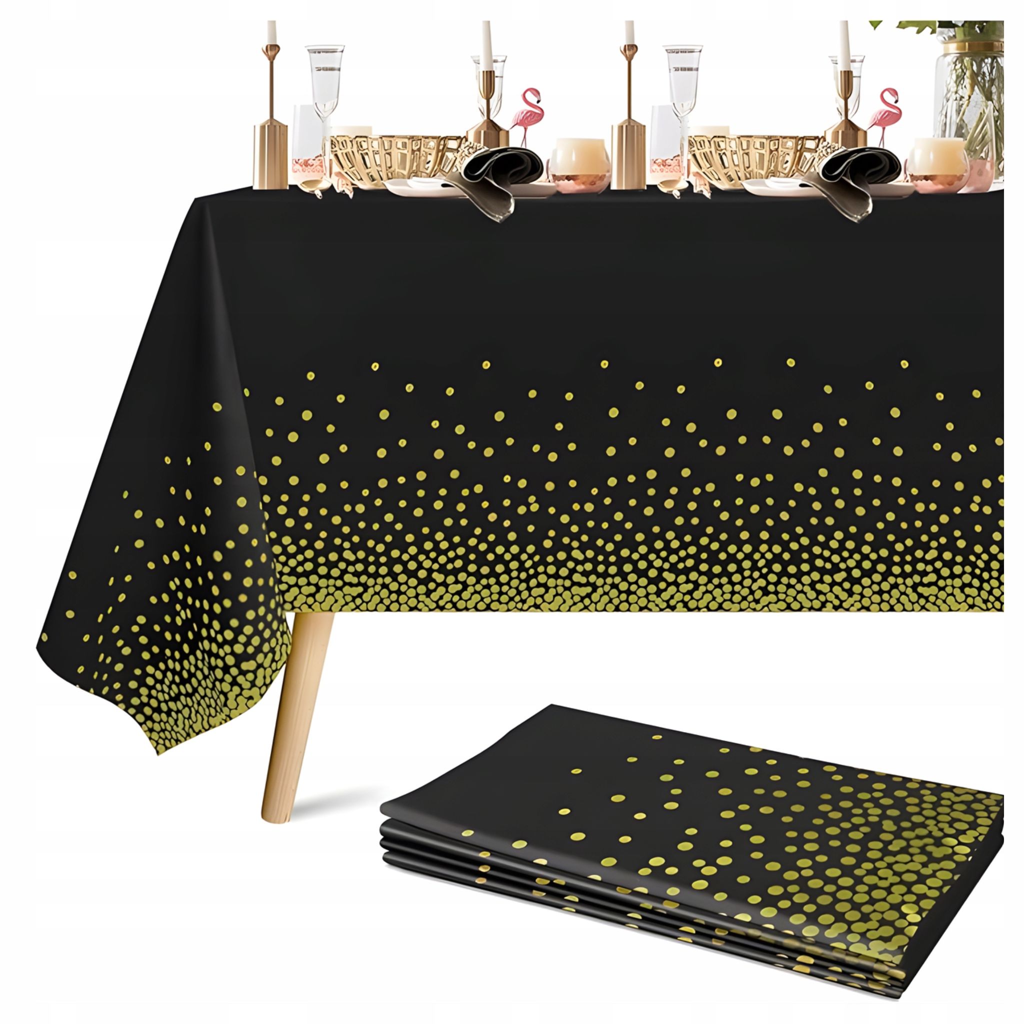 Einweg-tischdecke Aus Fleckenabweisender Folie, 137 X 274 Cm, Schwarze Wachstuchtischdecke