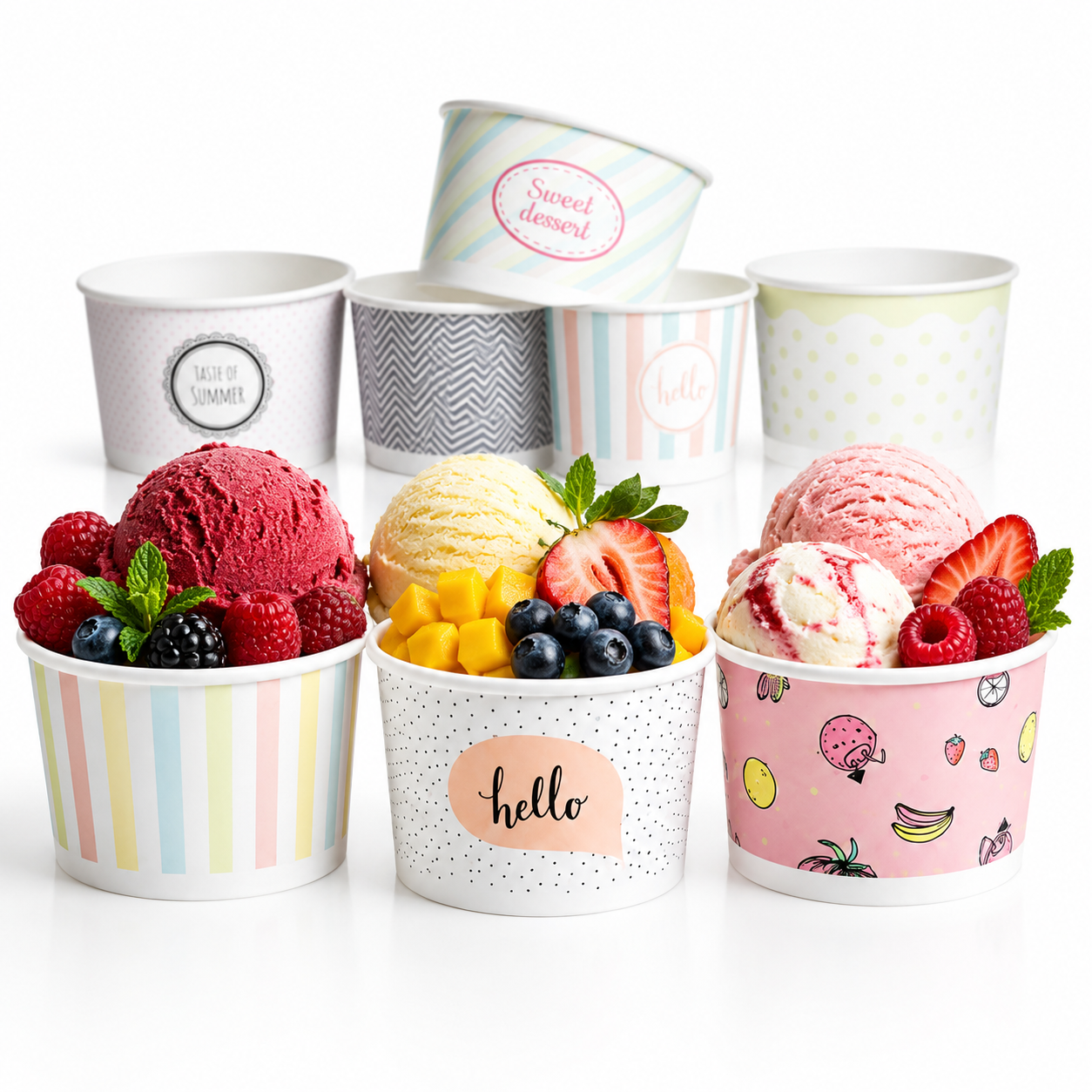 Kram Pastele 31181 Einweg-eisbecher 245 Ml 25 Stück