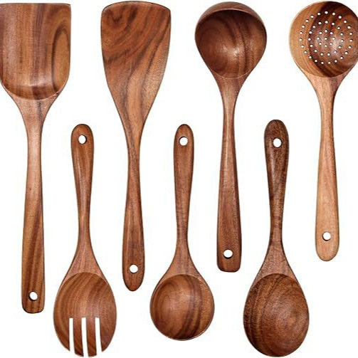 Ensemble De Cuisine De Qualité Supérieure Avec Ustensiles De Cuisine - Ustensiles En Bois Pour La Cuisine