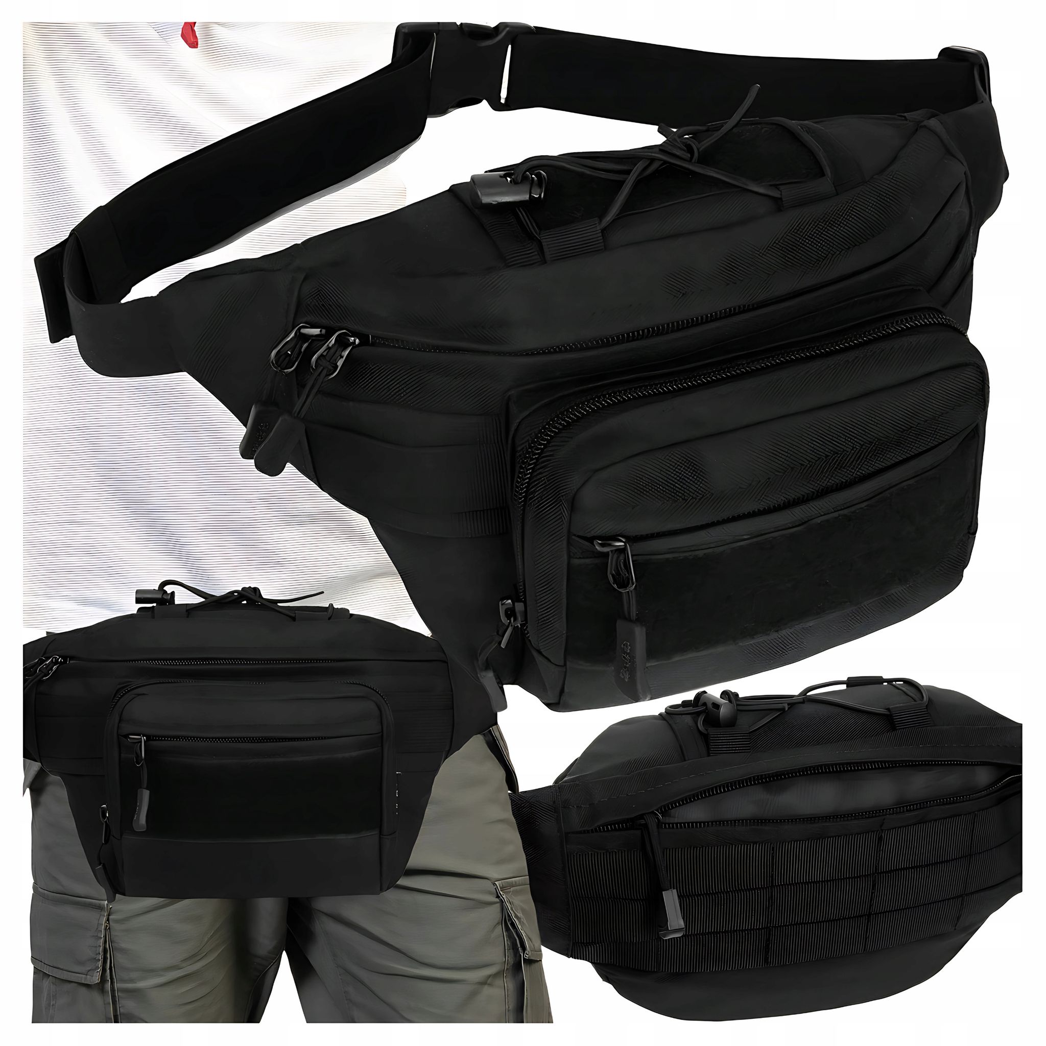 Herren-bauchtasche, Schwarz, Militär-bauchtasche, Groß, Geräumige Taktische Tasche