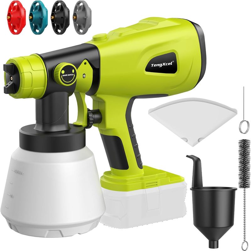 Pulvérisateur De Peinture Sans Fil Ryobi 18 V, 200 W, Sans Balais, Avec Réservoir De 1000 Lm (batterie Non Incluse)