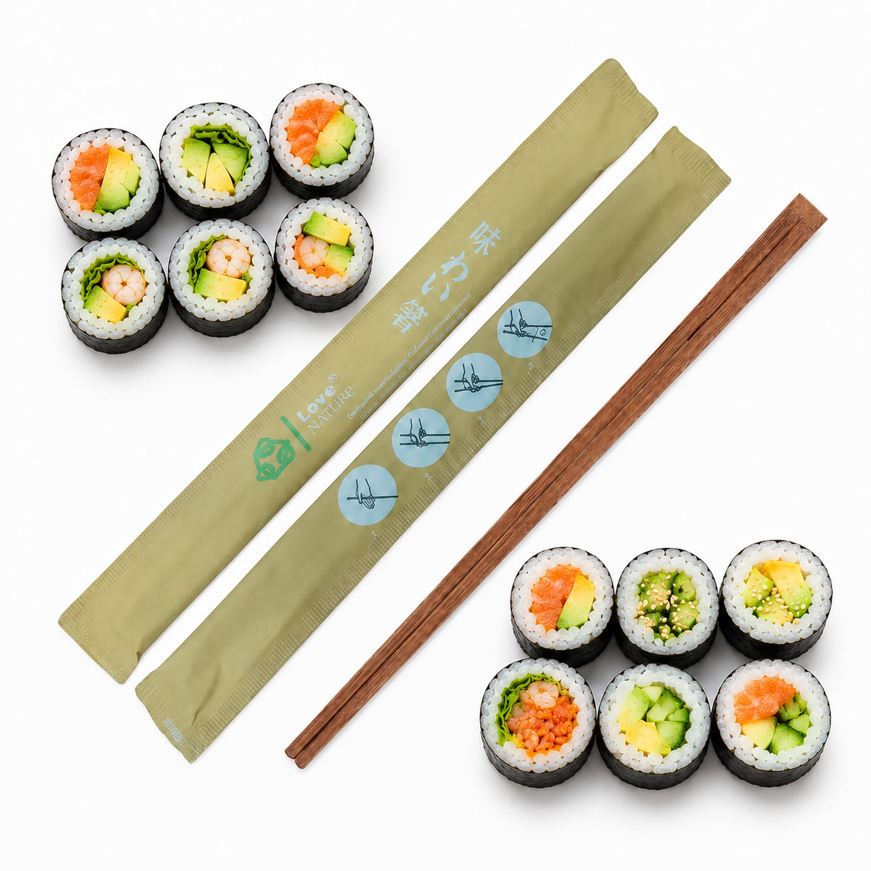 Sushi-essstäbchen Aus Karbonisiertem Bambus, 4,5 Mm X 21 Cm – 100 Stück