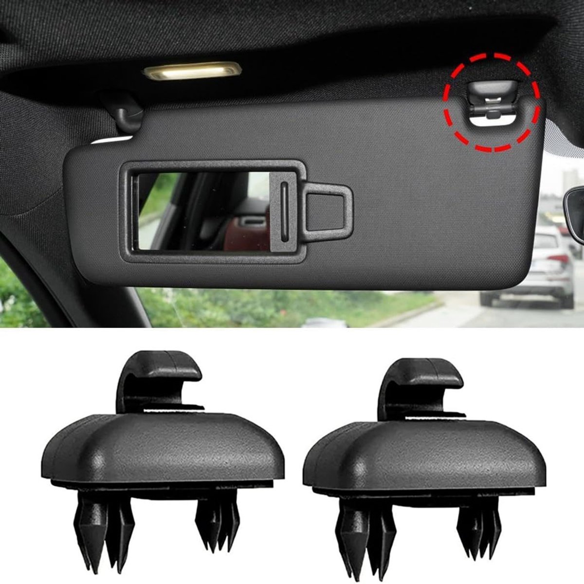 2 Stück Schwarze Auto-sonnenblenden Clip-haken, Autozubehör Passend Für Audi A3/a4l/a5/a6l/q3/q5, Innenaufbewahrungshaken