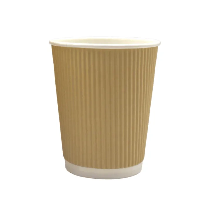 250 Ml Geriffelte Kraftpapierbecher, 25 Stück Kostenlos (sup)
