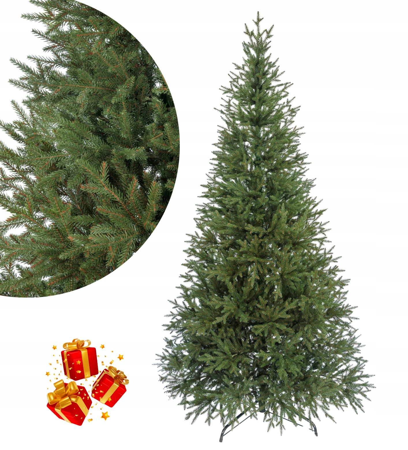Künstlicher Weihnachtsbaum Fichte Natur 100% Pe - Premium, Naturgetreu 250 Cm