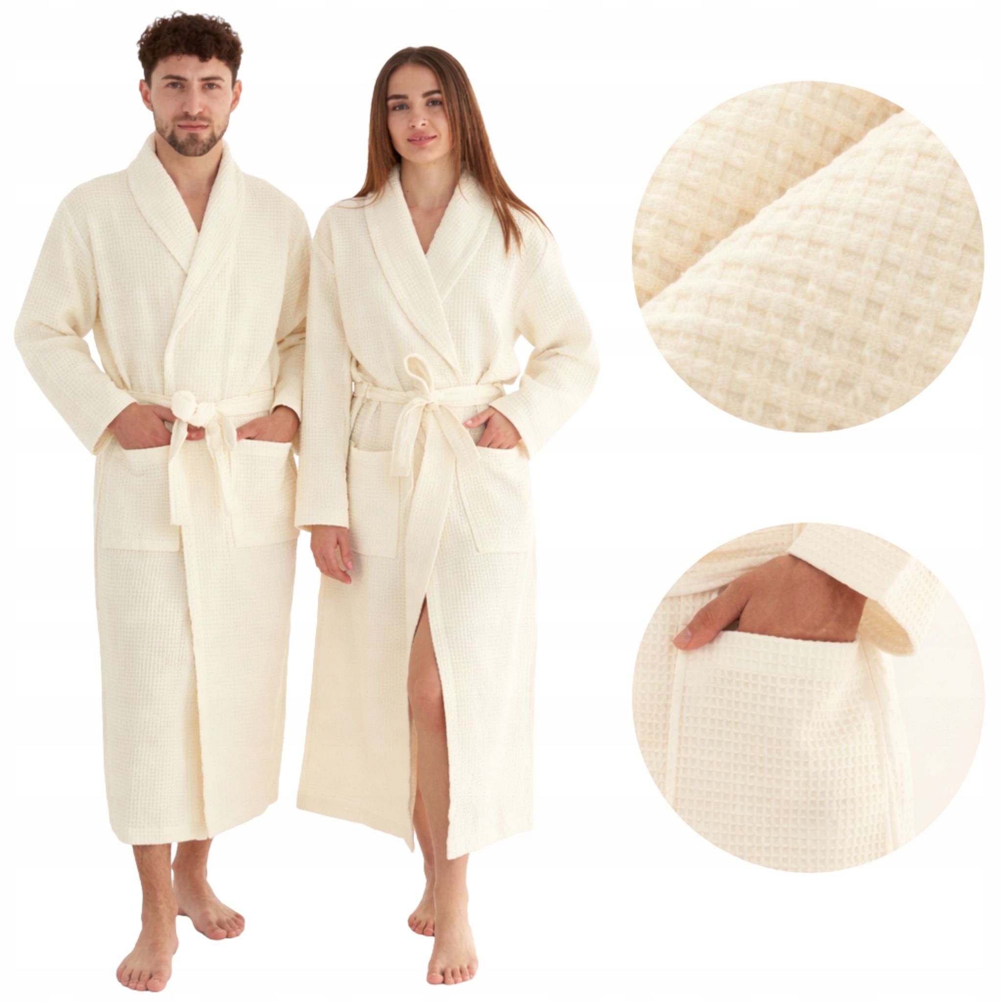 Langer, Dünner Unisex-bademantel Mit Taschen, 100 % Baumwolle, Schnelltrocknend, Gelb, Größe Xl