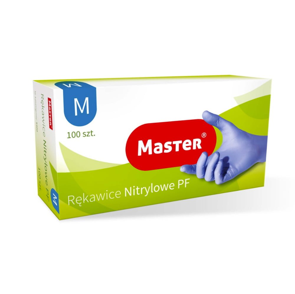 Master Einweg-nitrilhandschuhe, Blau, Größe M, 100 Stück