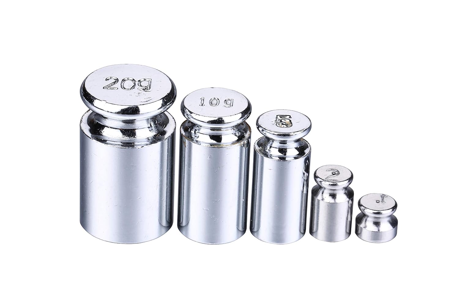Kit De Poids D'Étalonnage En Acier Chromé (1 G, 2 G, 5 G, 10 G, 20 G) Pour Balance Numérique