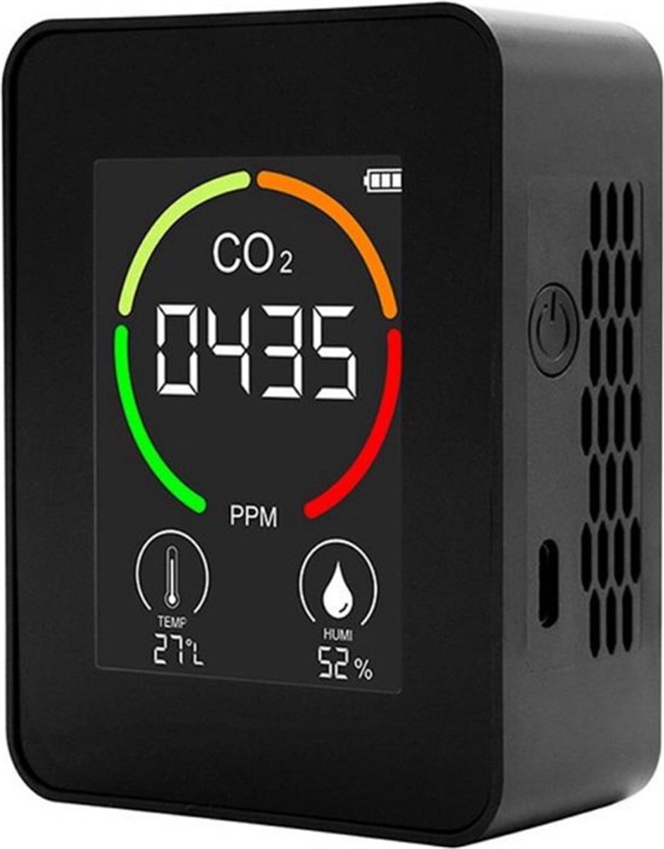 3-in-1-raumluftqualitätsmonitor – Co₂-messgerät – Luftqualitätsmessgerät – Mit Hygrometer Und Thermometer – Tragbar Und Per Usb Aufladbar – Luftqualitätsmessung Für Zuhause, Büro, Schule, Hotel Und Au