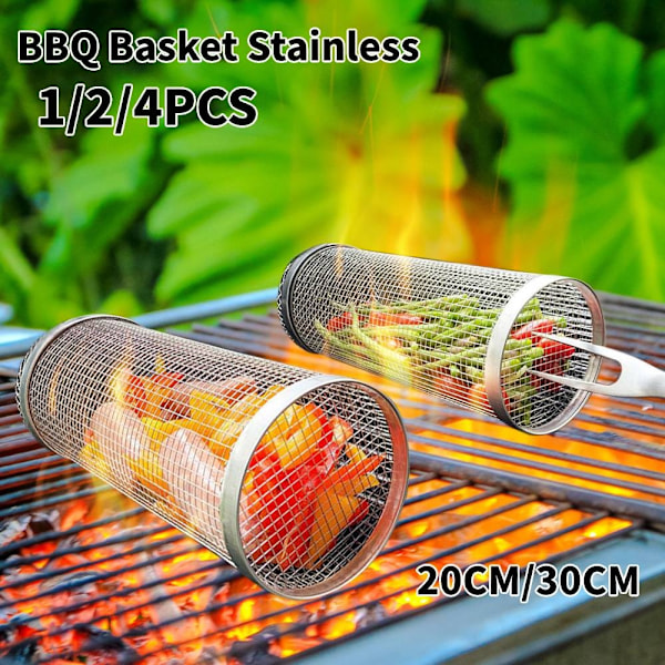 Lot De 2 Paniers À Griller En Acier Inoxydable Avec Support - Xin Small (2 Pièces)