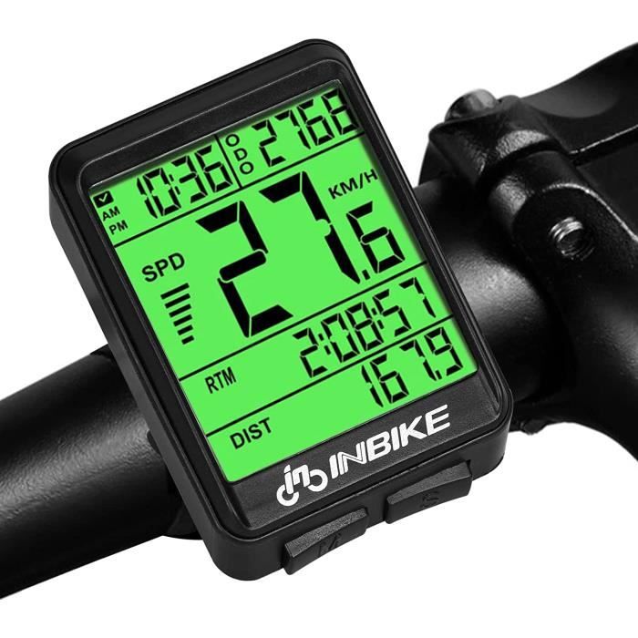 Compteur De Vélo Sans Fil Étanche Ip54 Avec Écran Rétroéclairé Et Chronomètre Intégré