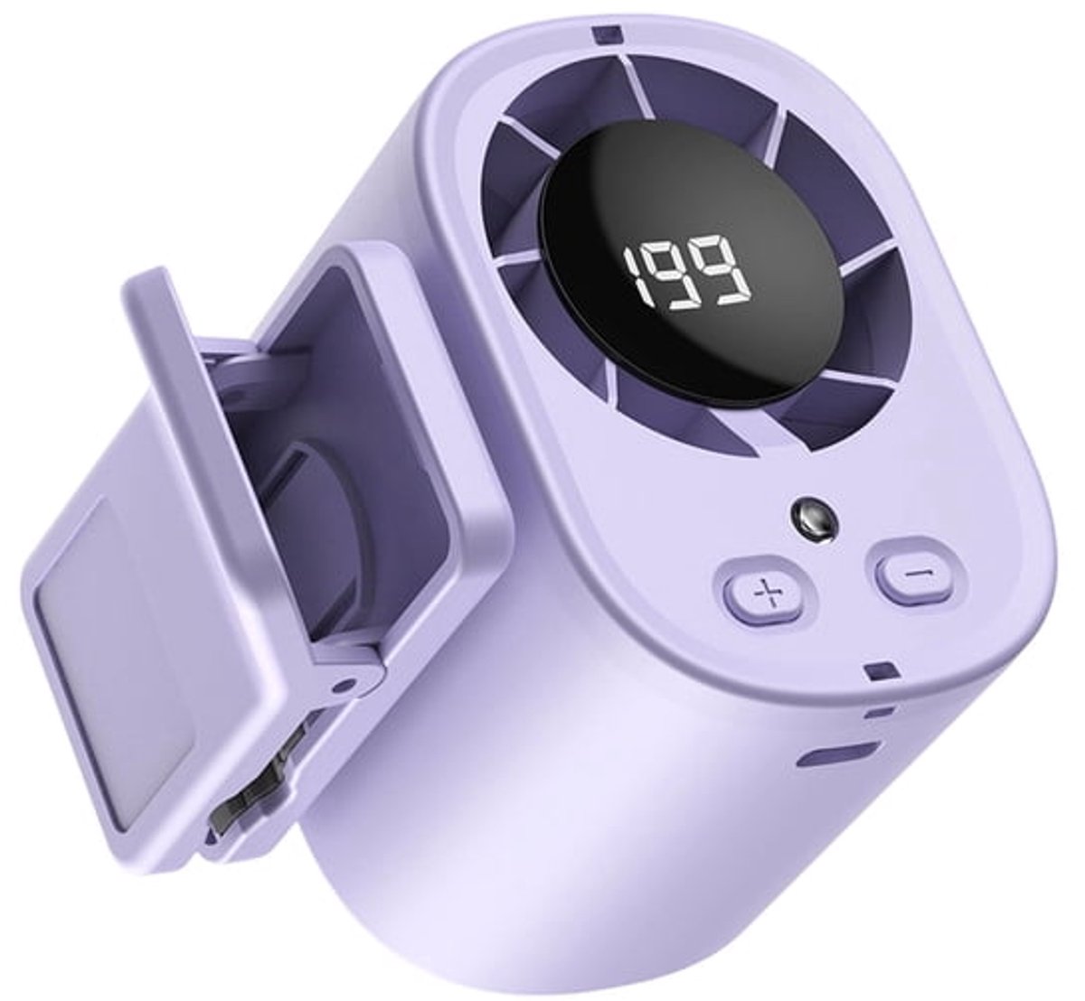 Lila Lism Auto Clip-ventilator Mit Led-anzeige, 100 Geschwindigkeitsstufen, Wiederaufladbar Mini Lüfter Für Zuhause, Büro, Auto, Kinderwagen & Camping